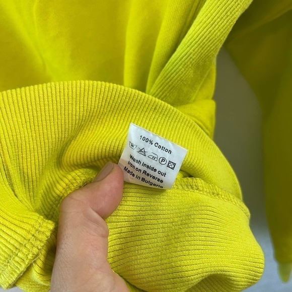 Palace Logo Slub Crew Neck Long Sleeve Pullover Sweatshirt Lime Green Small - Picture 12 of 12